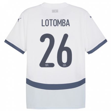 Kandiny Niño Camiseta Suiza Jordan Lotomba #26 Blanco 2ª Equipación 24-26 La Camisa Chile