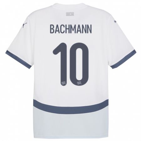 Kandiny Niño Camiseta Suiza Ramona Bachmann #10 Blanco 2ª Equipación 24-26 La Camisa Chile