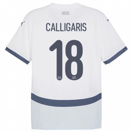 Kandiny Niño Camiseta Suiza Viola Calligaris #18 Blanco 2ª Equipación 24-26 La Camisa Chile