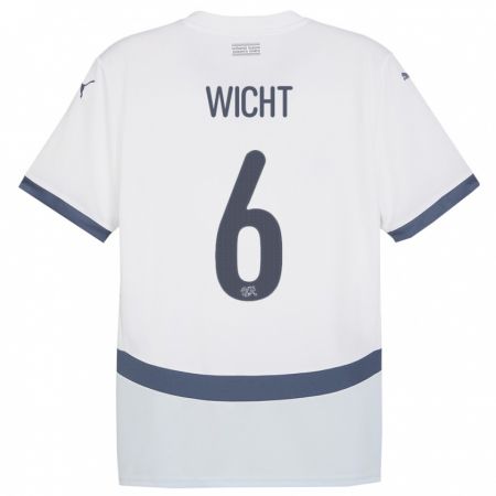 Kandiny Niño Camiseta Suiza Nathan Wicht #6 Blanco 2ª Equipación 24-26 La Camisa Chile