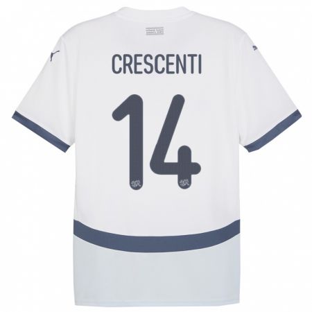 Kandiny Niño Camiseta Suiza Federico Crescenti #14 Blanco 2ª Equipación 24-26 La Camisa Chile
