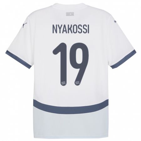 Kandiny Niño Camiseta Suiza Roggerio Nyakossi #19 Blanco 2ª Equipación 24-26 La Camisa Chile