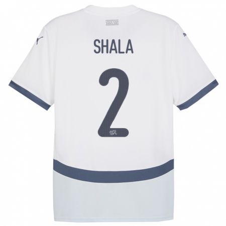 Kandiny Niño Camiseta Suiza Besnik Shala #2 Blanco 2ª Equipación 24-26 La Camisa Chile