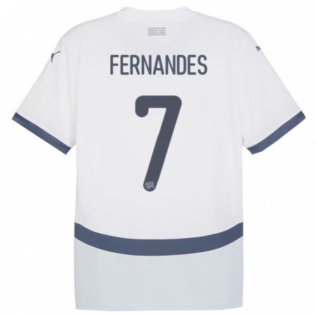 Kandiny Niño Camiseta Suiza Ruben Fernandes #7 Blanco 2ª Equipación 24-26 La Camisa Chile