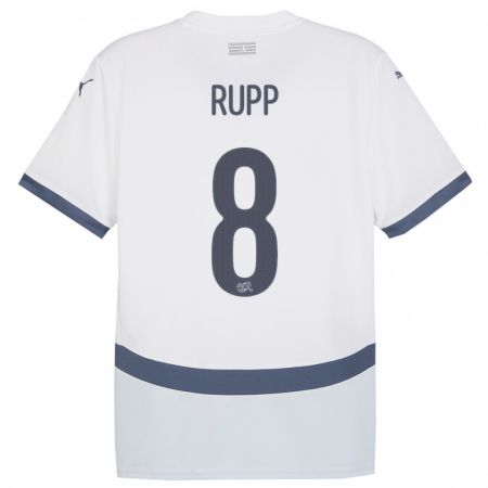 Kandiny Niño Camiseta Suiza Noah Rupp #8 Blanco 2ª Equipación 24-26 La Camisa Chile