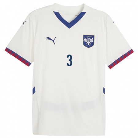 Kandiny Niño Camiseta Serbia Milica Denda #3 Blanco 2ª Equipación 24-26 La Camisa Chile