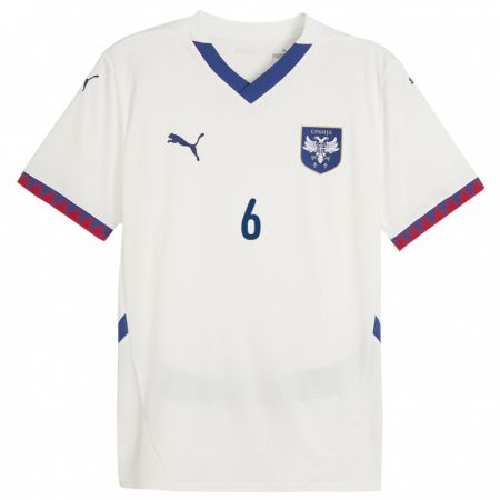 Kandiny Niño Camiseta Serbia Nemanja Maksimovic #6 Blanco 2ª Equipación 24-26 La Camisa Chile