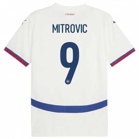 Kandiny Niño Camiseta Serbia Aleksandar Mitrovic #9 Blanco 2ª Equipación 24-26 La Camisa Chile