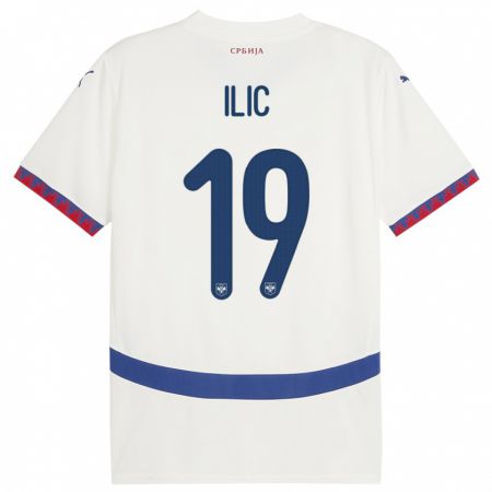 Kandiny Niño Camiseta Serbia Ivan Ilic #19 Blanco 2ª Equipación 24-26 La Camisa Chile