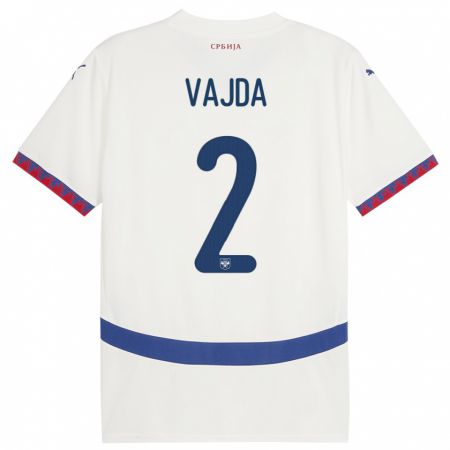 Kandiny Niño Camiseta Serbia Orsoja Vajda #2 Blanco 2ª Equipación 24-26 La Camisa Chile