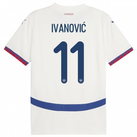Kandiny Niño Camiseta Serbia Miljana Ivanovic #11 Blanco 2ª Equipación 24-26 La Camisa Chile