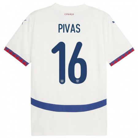 Kandiny Niño Camiseta Serbia Miodrag Pivas #16 Blanco 2ª Equipación 24-26 La Camisa Chile