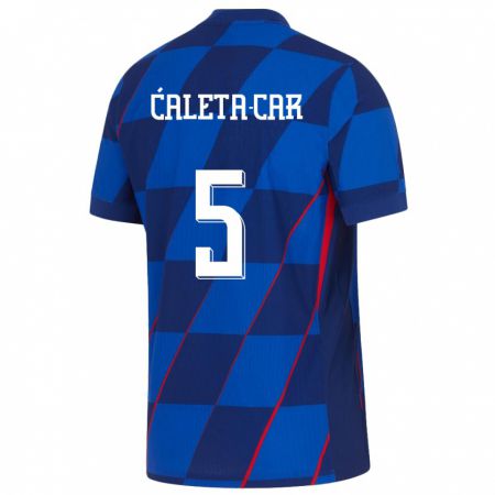 Kandiny Niño Camiseta Croacia Duje Caleta Car #5 Azul 2ª Equipación 24-26 La Camisa Chile