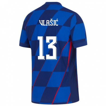 Kandiny Niño Camiseta Croacia Nikola Vlasic #13 Azul 2ª Equipación 24-26 La Camisa Chile