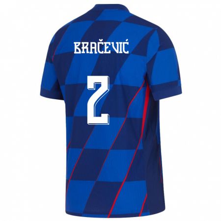 Kandiny Niño Camiseta Croacia Petra Bracevic #2 Azul 2ª Equipación 24-26 La Camisa Chile
