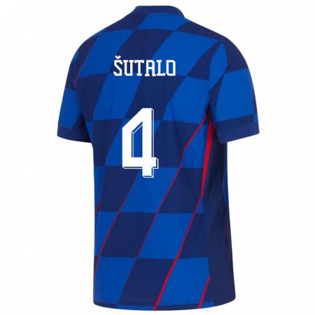 Kandiny Niño Camiseta Croacia Bosko Sutalo #4 Azul 2ª Equipación 24-26 La Camisa Chile