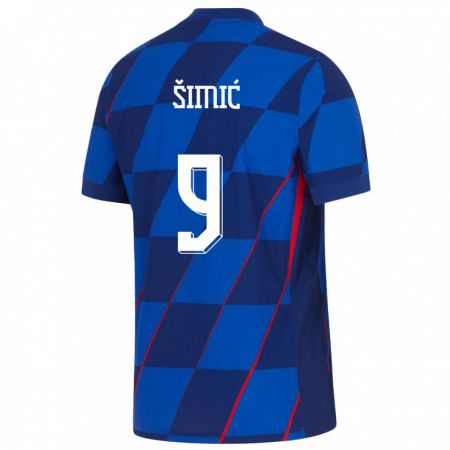 Kandiny Niño Camiseta Croacia Roko Simic #9 Azul 2ª Equipación 24-26 La Camisa Chile