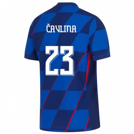 Kandiny Niño Camiseta Croacia Nikola Cavlina #23 Azul 2ª Equipación 24-26 La Camisa Chile