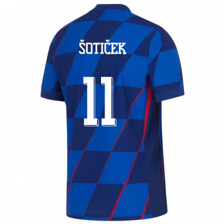 Kandiny Niño Camiseta Croacia Marin Soticek #11 Azul 2ª Equipación 24-26 La Camisa Chile