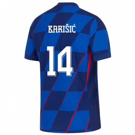 Kandiny Niño Camiseta Croacia Teo Barisic #14 Azul 2ª Equipación 24-26 La Camisa Chile