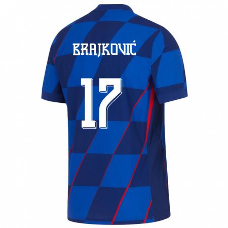 Kandiny Niño Camiseta Croacia Roko Brajkovic #17 Azul 2ª Equipación 24-26 La Camisa Chile