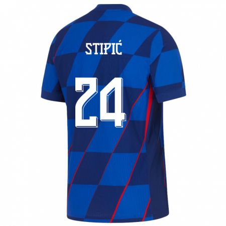 Kandiny Niño Camiseta Croacia Mihael Stipic #24 Azul 2ª Equipación 24-26 La Camisa Chile