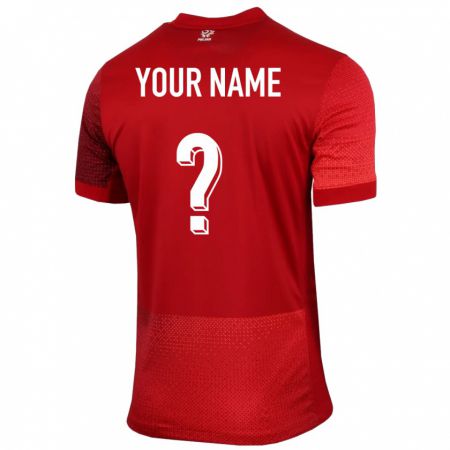 Kandiny Niño Camiseta Polonia Su Nombre #0 Rojo 2ª Equipación 24-26 La Camisa Chile