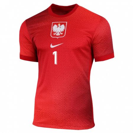 Kandiny Niño Camiseta Polonia Wojciech Szczesny #1 Rojo 2ª Equipación 24-26 La Camisa Chile