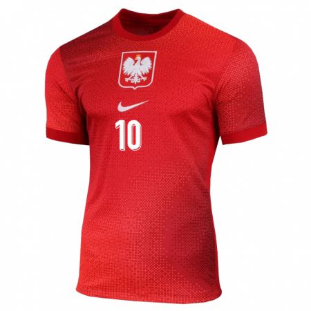 Kandiny Niño Camiseta Polonia Grzegorz Krychowiak #10 Rojo 2ª Equipación 24-26 La Camisa Chile