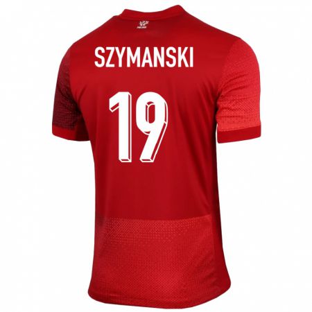 Kandiny Niño Camiseta Polonia Sebastian Szymanski #19 Rojo 2ª Equipación 24-26 La Camisa Chile