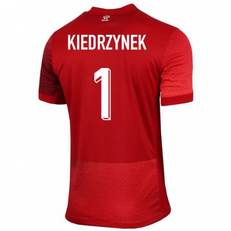 Kandiny Niño Camiseta Polonia Katarzyna Kiedrzynek #1 Rojo 2ª Equipación 24-26 La Camisa Chile