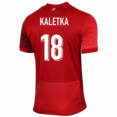 Kandiny Niño Camiseta Polonia Nikol Kaletka #18 Rojo 2ª Equipación 24-26 La Camisa Chile