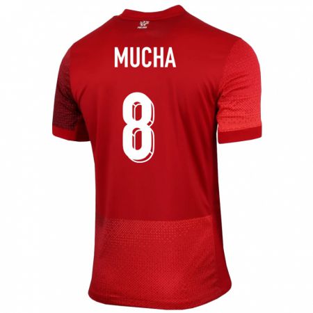 Kandiny Niño Camiseta Polonia Szczepan Mucha #8 Rojo 2ª Equipación 24-26 La Camisa Chile