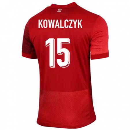 Kandiny Niño Camiseta Polonia Mateusz Kowalczyk #15 Rojo 2ª Equipación 24-26 La Camisa Chile