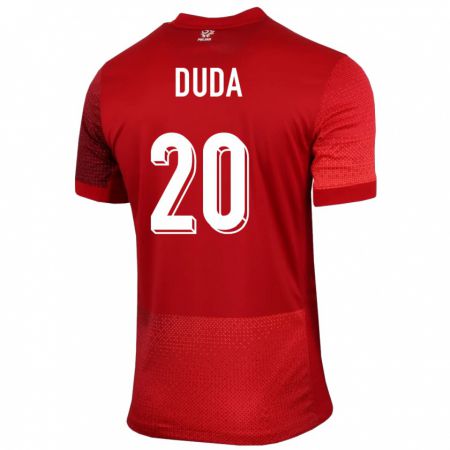 Kandiny Niño Camiseta Polonia Kacper Duda #20 Rojo 2ª Equipación 24-26 La Camisa Chile