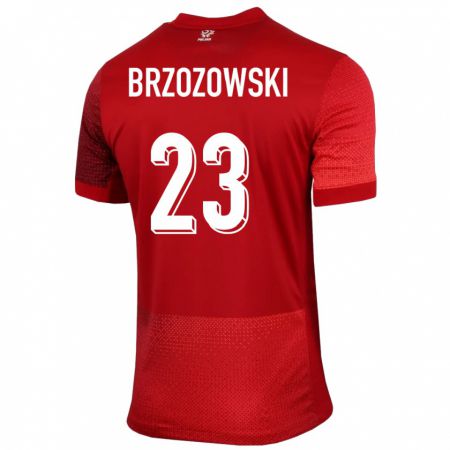 Kandiny Niño Camiseta Polonia Milosz Brzozowski #23 Rojo 2ª Equipación 24-26 La Camisa Chile