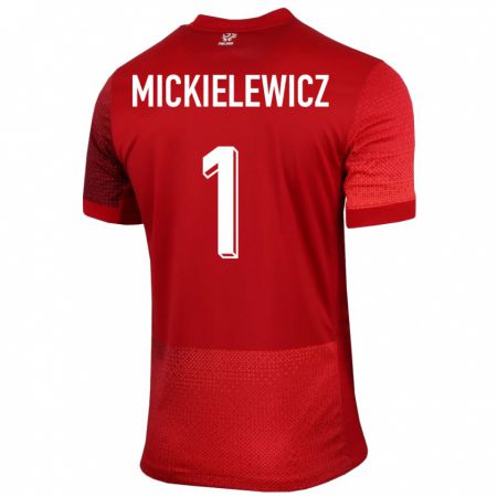 Kandiny Niño Camiseta Polonia Aleksander Mickielewicz #1 Rojo 2ª Equipación 24-26 La Camisa Chile