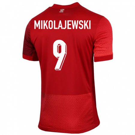 Kandiny Niño Camiseta Polonia Daniel Mikolajewski #9 Rojo 2ª Equipación 24-26 La Camisa Chile