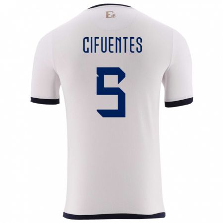 Kandiny Niño Camiseta Ecuador Jose Cifuentes #5 Blanco 2ª Equipación 24-26 La Camisa Chile