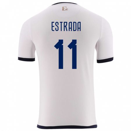 Kandiny Niño Camiseta Ecuador Michael Estrada #11 Blanco 2ª Equipación 24-26 La Camisa Chile