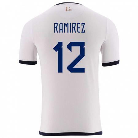 Kandiny Niño Camiseta Ecuador Moises Ramirez #12 Blanco 2ª Equipación 24-26 La Camisa Chile