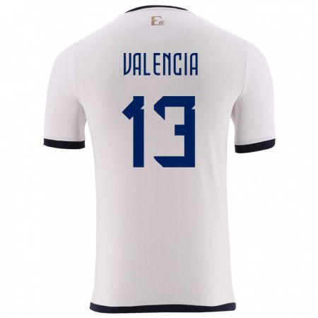 Kandiny Niño Camiseta Ecuador Enner Valencia #13 Blanco 2ª Equipación 24-26 La Camisa Chile