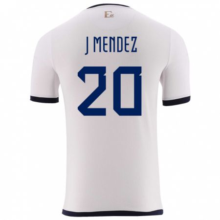 Kandiny Niño Camiseta Ecuador Jhegson Mendez #20 Blanco 2ª Equipación 24-26 La Camisa Chile