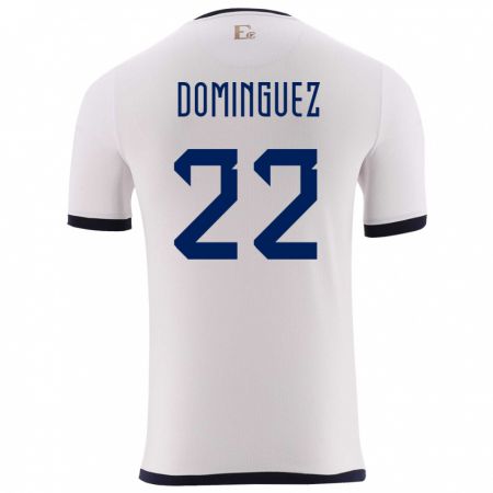 Kandiny Niño Camiseta Ecuador Alexander Dominguez #22 Blanco 2ª Equipación 24-26 La Camisa Chile