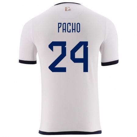 Kandiny Niño Camiseta Ecuador William Pacho #24 Blanco 2ª Equipación 24-26 La Camisa Chile