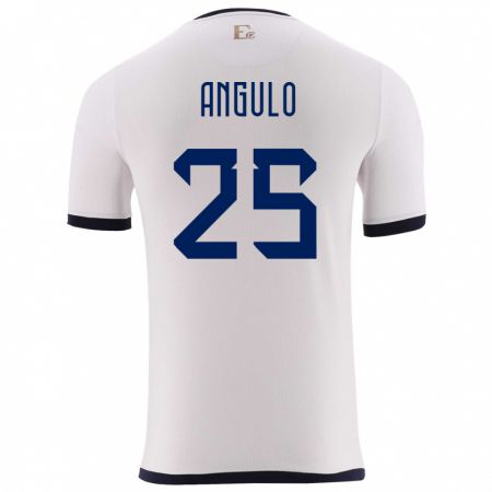 Kandiny Niño Camiseta Ecuador Nilson Angulo #25 Blanco 2ª Equipación 24-26 La Camisa Chile