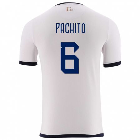 Kandiny Niño Camiseta Ecuador Angelica Pachito #6 Blanco 2ª Equipación 24-26 La Camisa Chile