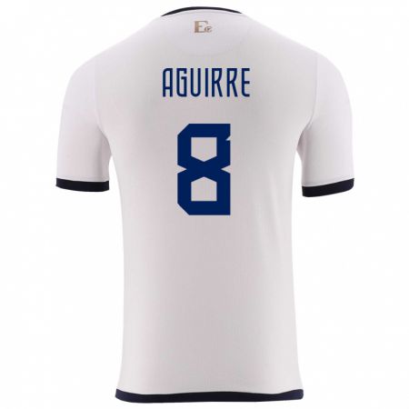 Kandiny Niño Camiseta Ecuador Marthina Aguirre #8 Blanco 2ª Equipación 24-26 La Camisa Chile