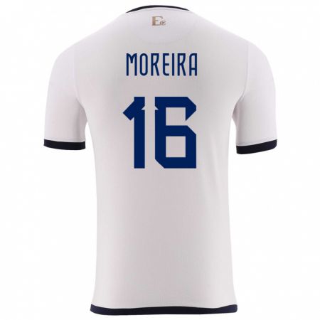 Kandiny Niño Camiseta Ecuador Ligia Moreira #16 Blanco 2ª Equipación 24-26 La Camisa Chile