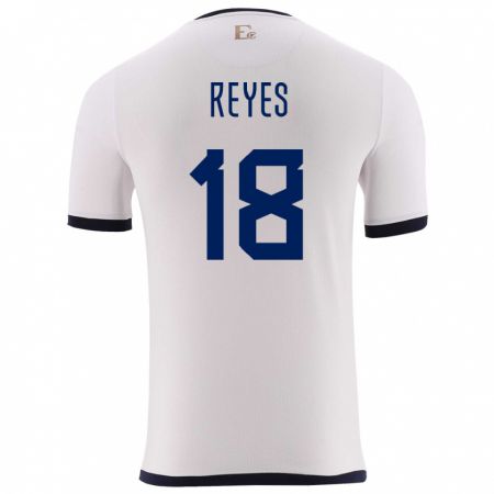 Kandiny Niño Camiseta Ecuador Ashley Reyes #18 Blanco 2ª Equipación 24-26 La Camisa Chile